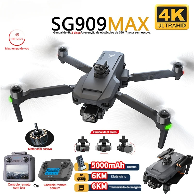 Drone Gimbal Case - プロのドローン,4kカメラ,3軸ジンバル,5g,ZLL-SG909障害物回避,タッチスクリーン,fpv,ブラシレス,rc,zll,360